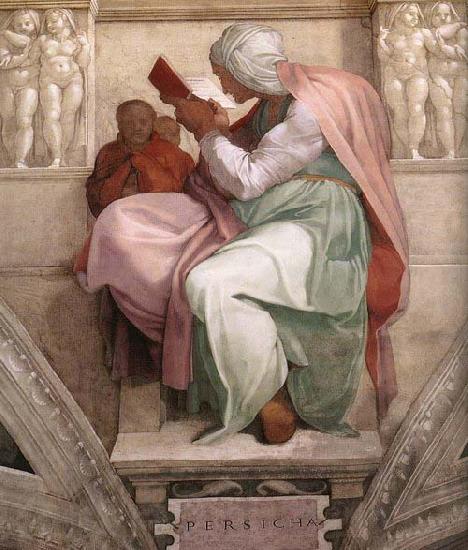Michelangelo Buonarroti he Persian Sibyl Norge oil painting art